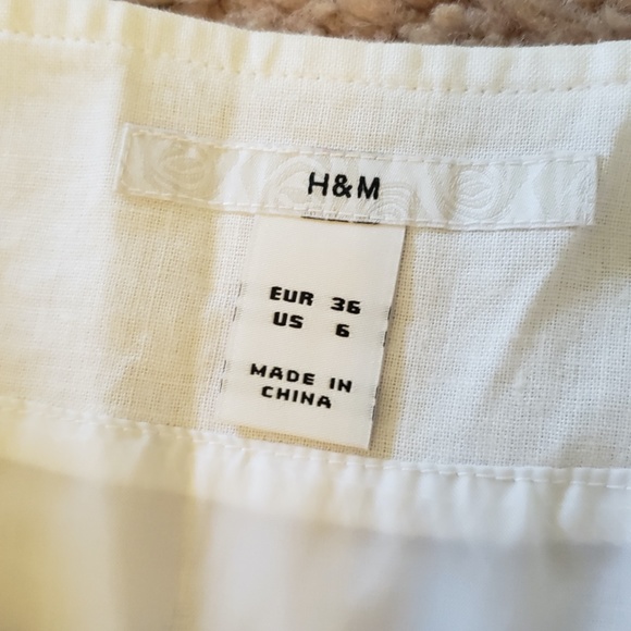 H&M White Skirt - Pretty Layered Flutter Bottom Skirt Size 6 - Picture 11 of 14